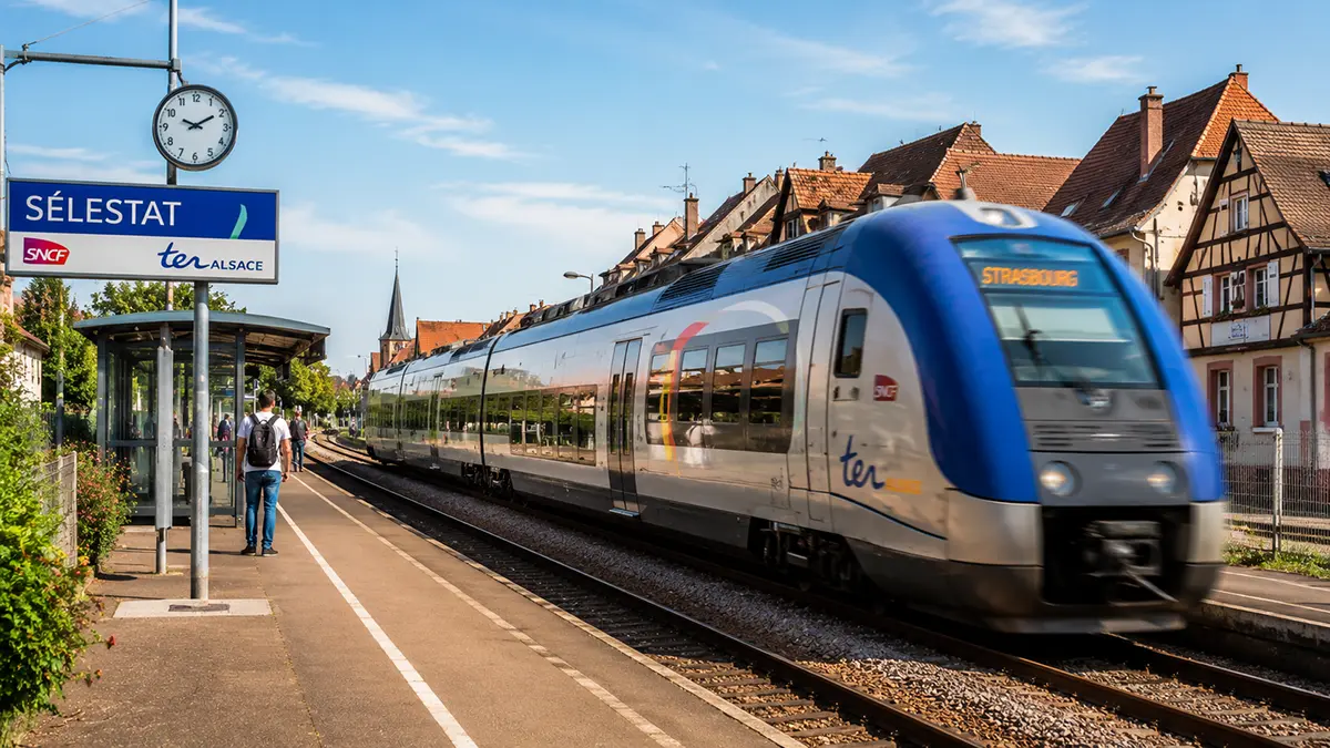 TER regional train at Saint-Louis Gare station — 7 minutes to Basel SBB from Saint-Louis Alsace